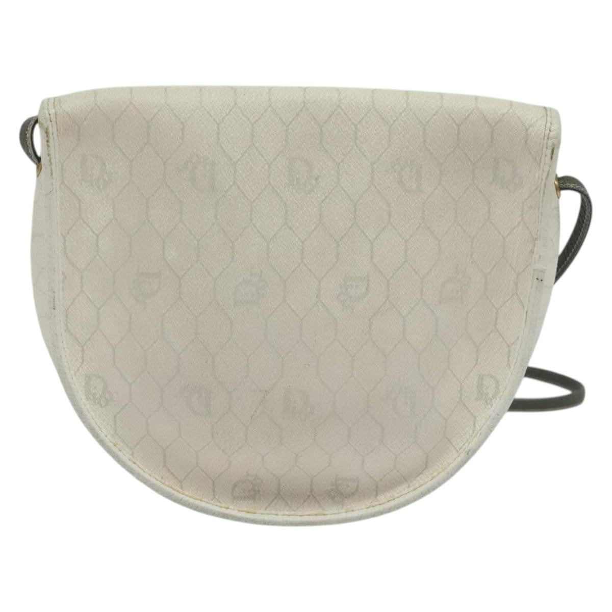 Christian Dior Vintage Honeycomb Shoulder Bag Canvas White Canvas Shoulder Bag Bag ()