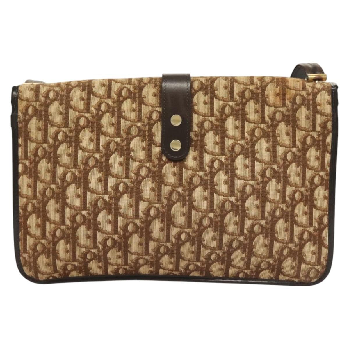 Christian Dior Vintage Trotter Shoulder Bag Canvas Brown Canvas Shoulder Bag Bag ()