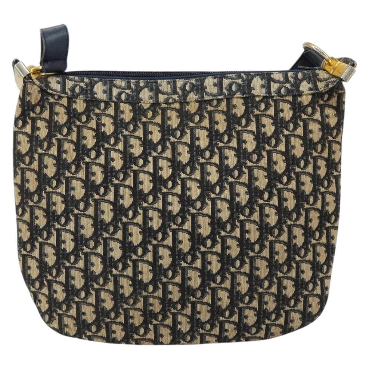 Christian Dior Vintage Trotter Shoulder Bag Canvas Navy Canvas Shoulder Bag Bag ()