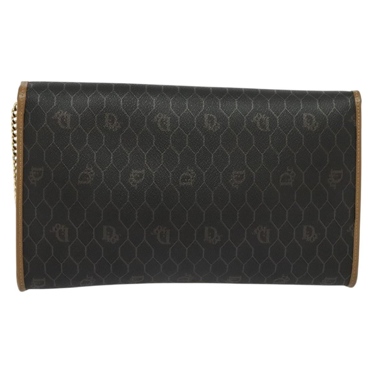 Christian Dior Vintage Honeycomb Chain Canvas Black Canvas Bag ()