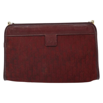 Christian Dior Vintage Trotteur Chain Shoulder Bag Canvas Red Canvas Shoulder Bag Bag ()