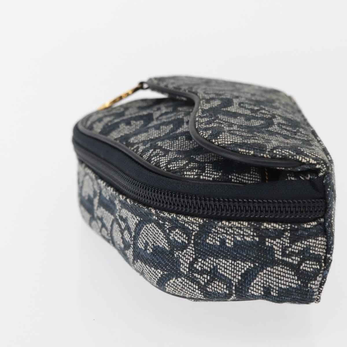 Christian Dior Saddle Zip Pouch Diorissimo Canvas Blue Canvas Clutche & Pouche Bag ()