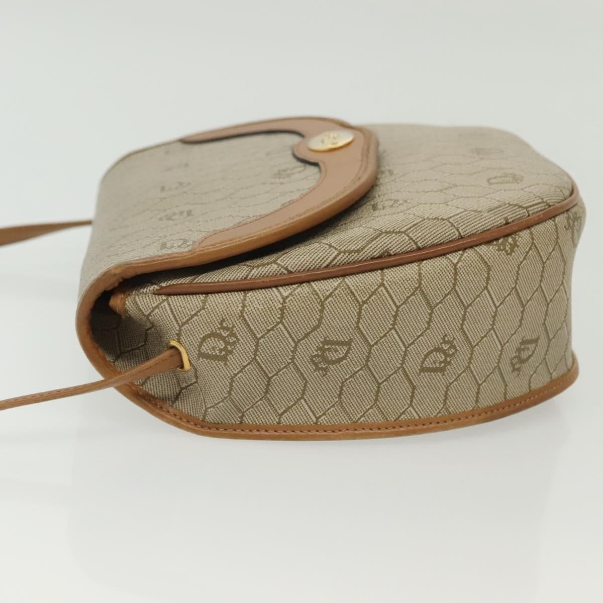 Christian Dior Vintage Honeycomb Shoulder Bag Canvas Beige Canvas Bag ()