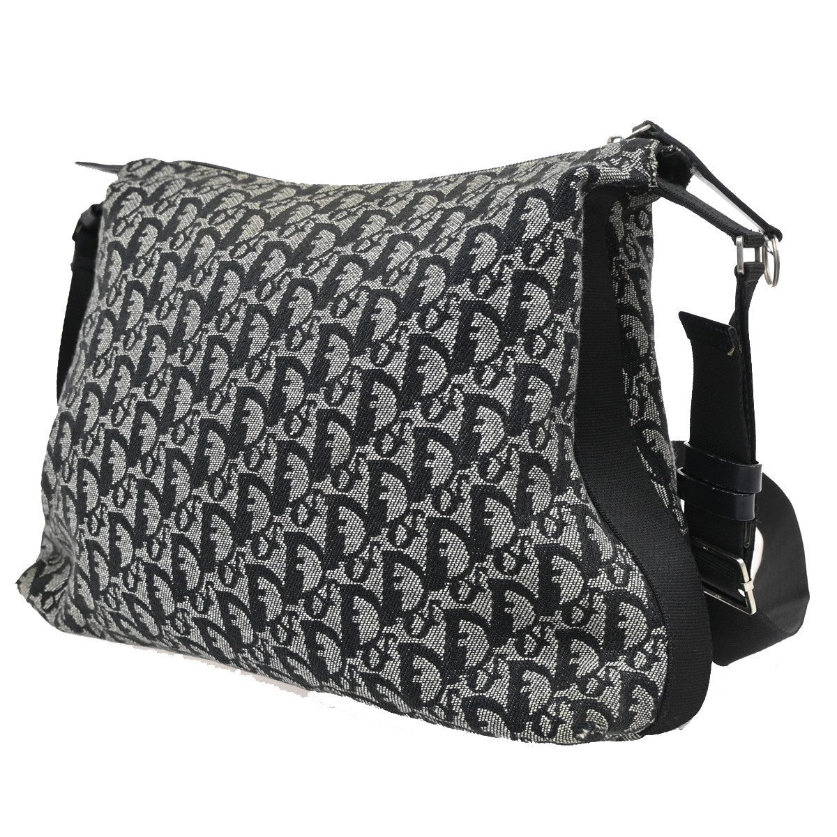 Christian Dior Vintage Trotter Messenger Bag Diorissimo Canvas Black Canvas Shoulder Bag Bag ()