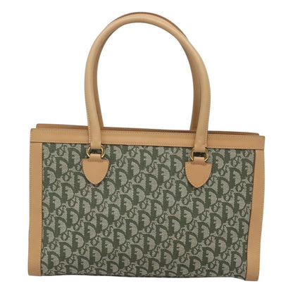Christian Dior Vintage Trotter Double Pocket Tote Diorissimo Canvas Khaki Canvas Bag ()