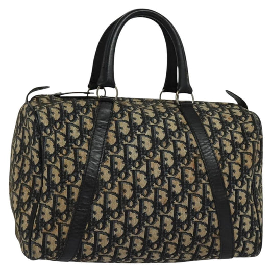 Christian Dior Vintage Trotter Boston Bag Diorissimo Canvas Navy Canvas Handbag ()