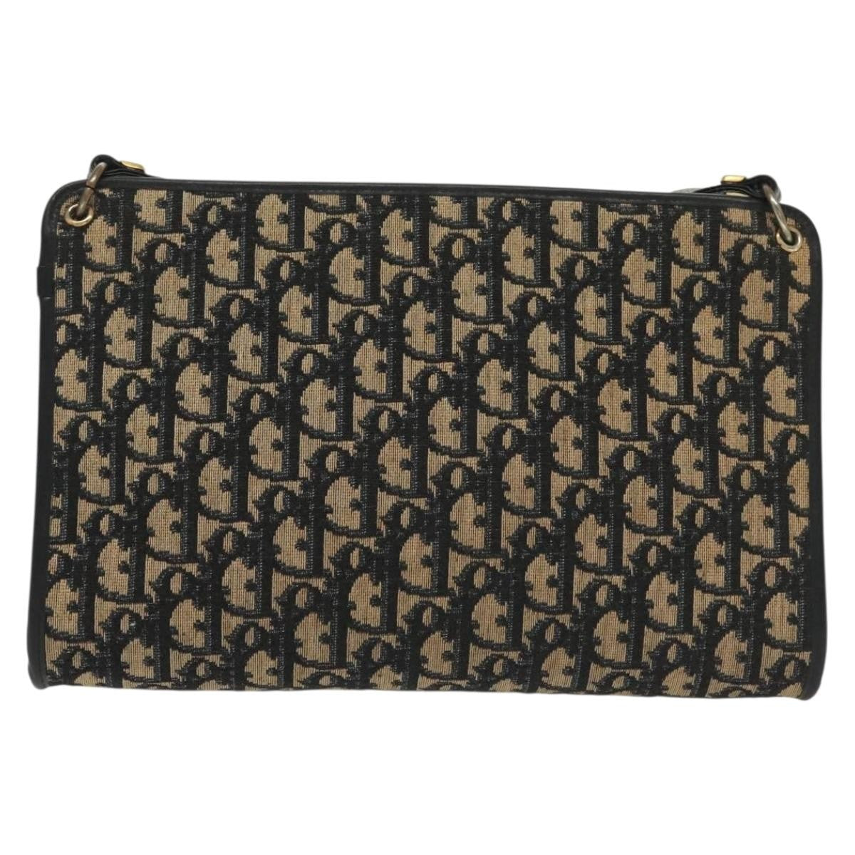 Christian Dior Vintage Trotter Shoulder Bag Canvas Navy Canvas Shoulder Bag Bag ()