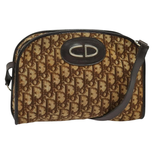 Christian Dior Vintage Trotter Shoulder Bag Canvas Brown Canvas Bag ()