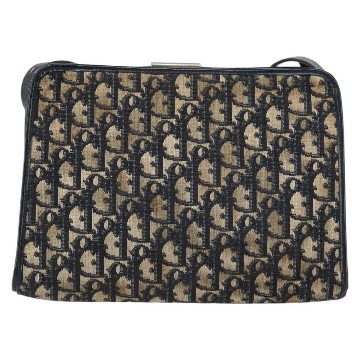 Christian Dior Vintage Trotter Shoulder Bag Canvas Navy Canvas Shoulder Bag Bag ()