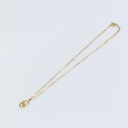 Christian Dior Round Logo Pendant Necklace Metal Gold Metal Jewelry ()