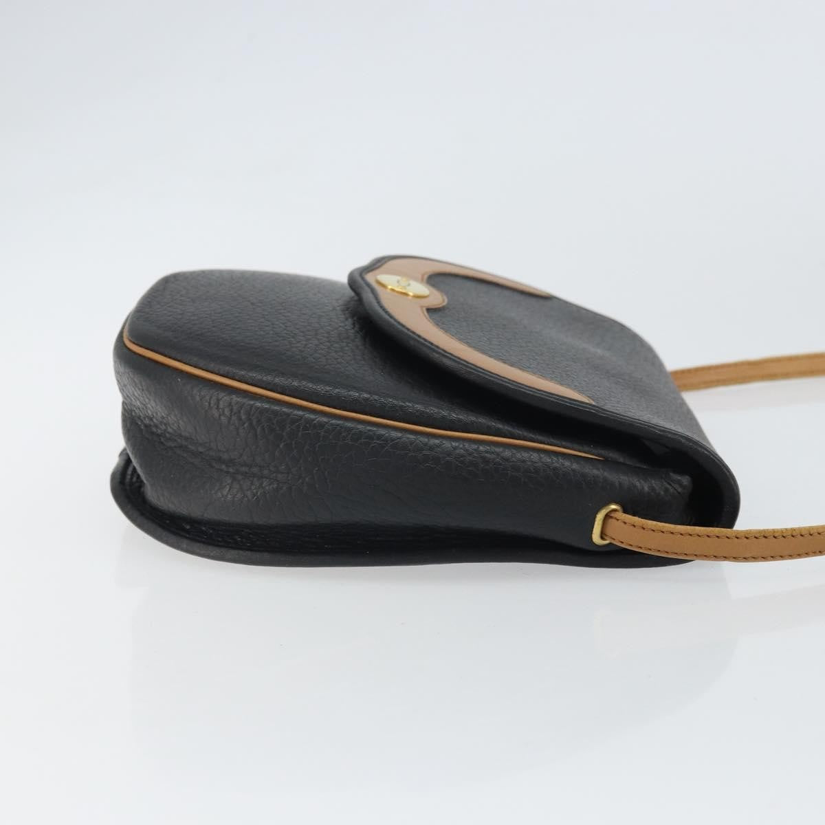 Christian Dior Vintage Cd Flap Shoulder Bag Leather Black Leather Shoulder Bag Bag ()