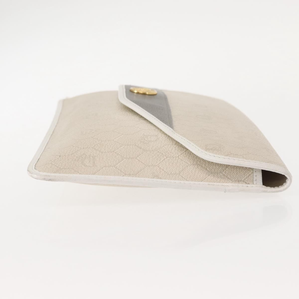 Christian Dior Vintage Honeycomb Clutch Canvas White Canvas Clutche & Pouche Bag ()