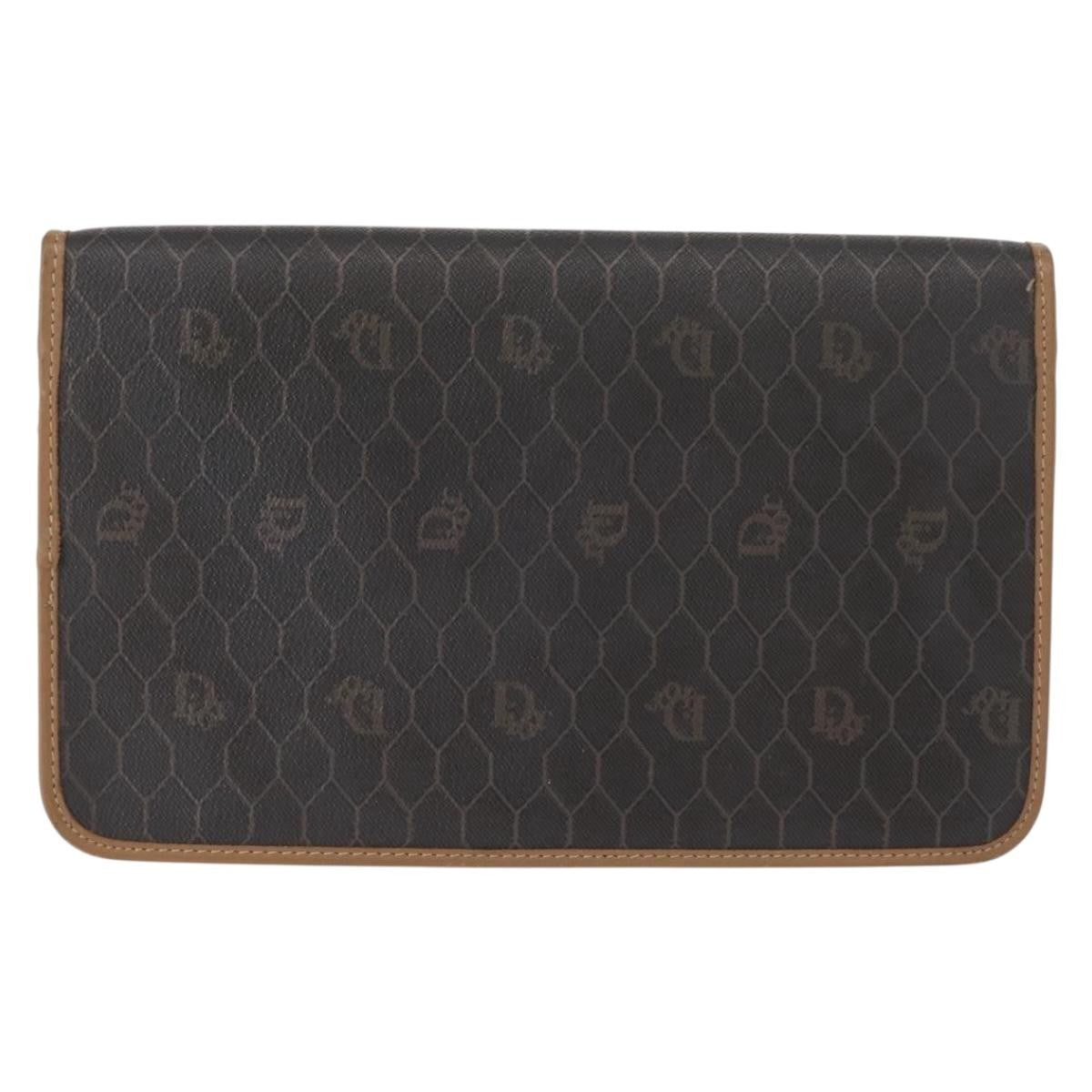 Christian Dior Vintage Honeycomb Chain Canvas Black Canvas Shoulder Bag Bag ()