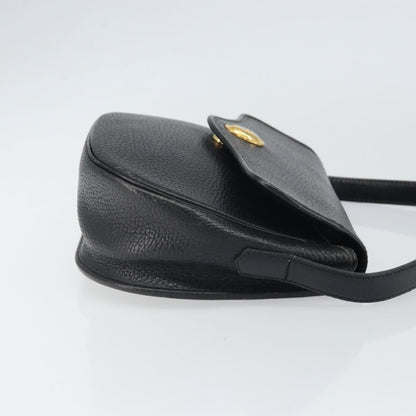 Christian Dior Vintage Cd Logo Shoulder Bag Leather Black Leather Shoulder Bag Bag ()