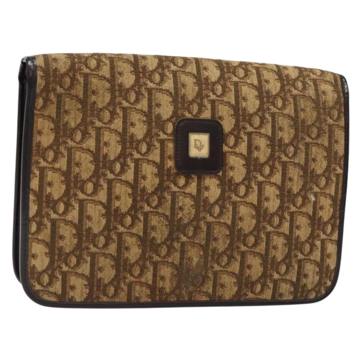 Christian Dior Vintage Trotter Pouch Diorissimo Canvas Brown Canvas Clutche & Pouche Bag ()