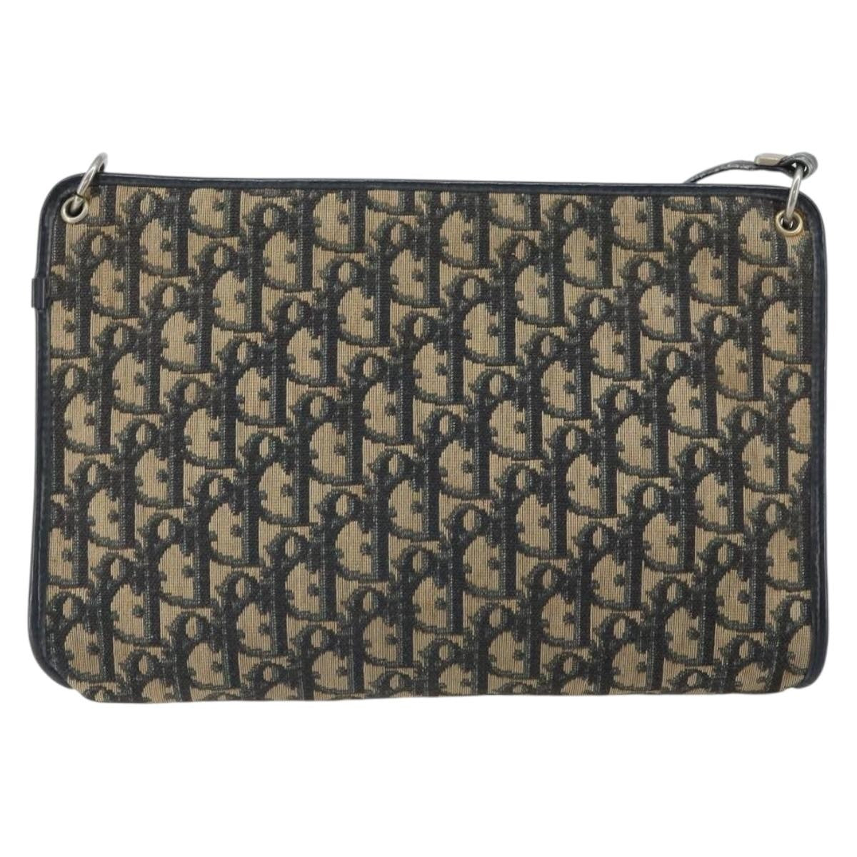 Christian Dior Vintage Trotter Shoulder Bag Canvas Navy Canvas Shoulder Bag Bag ()