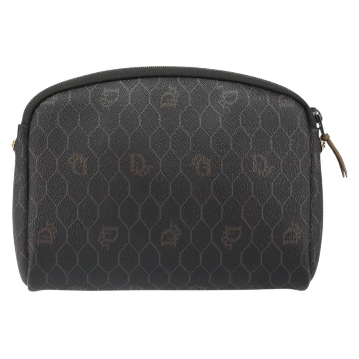 Christian Dior Vintage Honeycomb Chain Canvas Black Canvas Shoulder Bag Bag ()