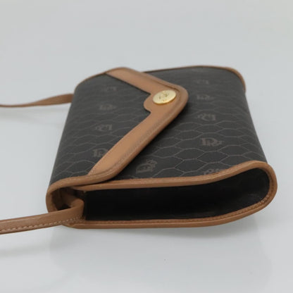 Christian Dior Vintage Honeycomb Flap Crossbody Bag Canvas And Leather Black Canvas Bag ()