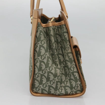 Christian Dior Vintage Trotter Double Pocket Tote Diorissimo Canvas Khaki Canvas Bag ()