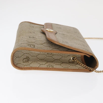 Christian Dior Vintage Honeycomb Chain Canvas Beige Canvas Shoulder Bag Bag ()