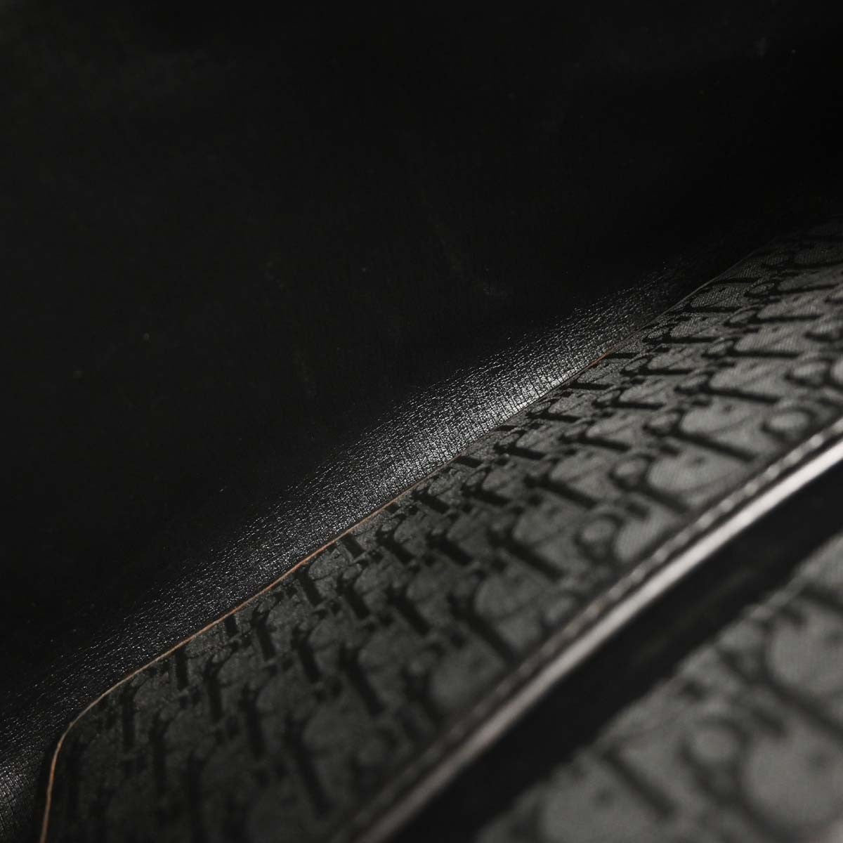 Christian Dior Vintage Chain Flap Shoulder Bag Canvas Black Canvas Shoulder Bag Bag ()