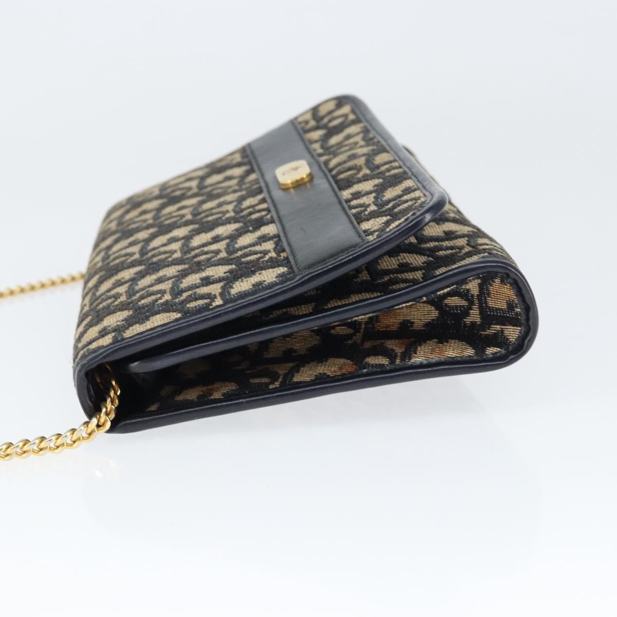 Christian Dior Vintage Trotter Shoulder Bag Canvas Navy Canvas Shoulder Bag Bag ()