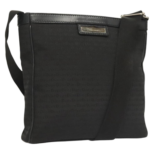 Christian Dior Vintage Zip Shoulder Bag Diorissimo Canvas Black Canvas Shoulder Bag Bag ()