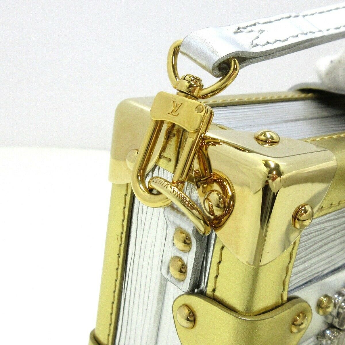 Louis-Vuitton Petite Malle Metallic Epi Silver