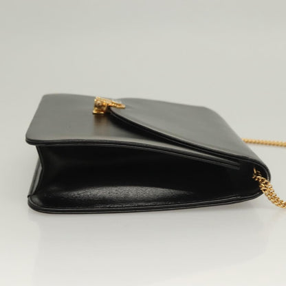 Christian Dior Vintage Chain Flap Shoulder Bag Leather Black Leather Shoulder Bag Bag ()