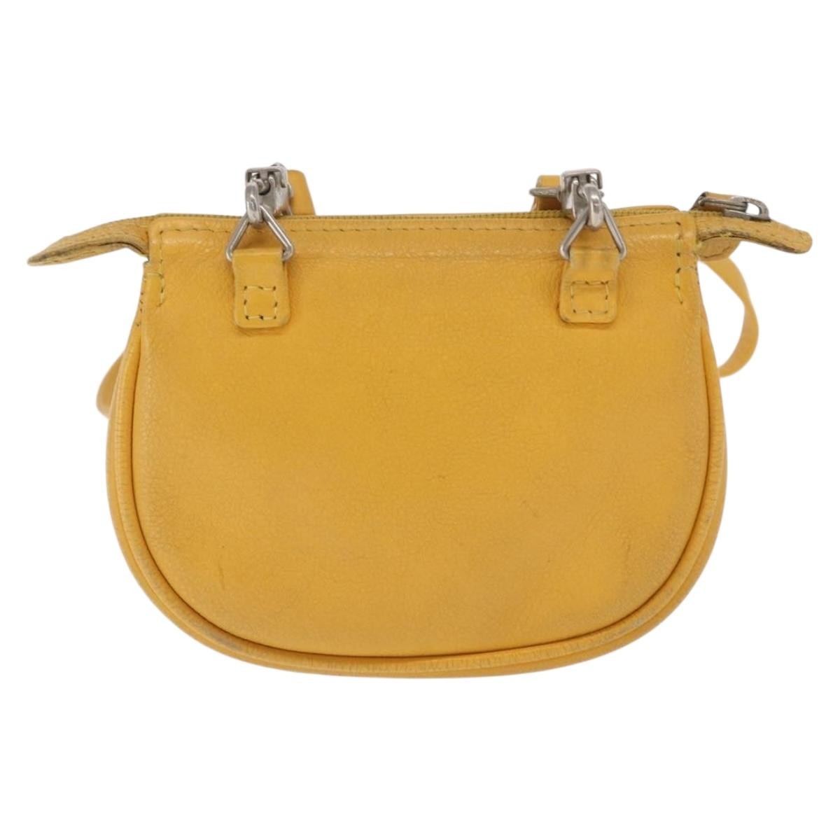 Christian Dior Vintage Cd Logo Shoulder Bag Leather Yellow Leather Shoulder Bag Bag ()
