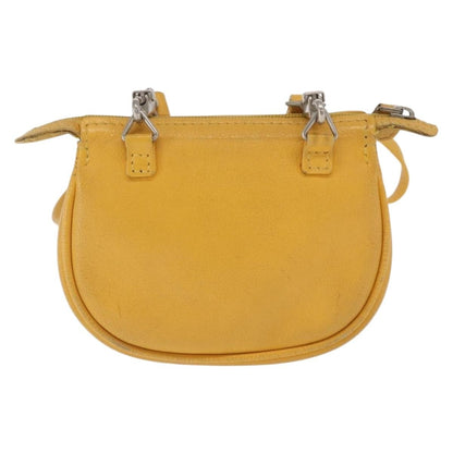 Christian Dior Vintage Cd Logo Shoulder Bag Leather Yellow Leather Shoulder Bag Bag ()