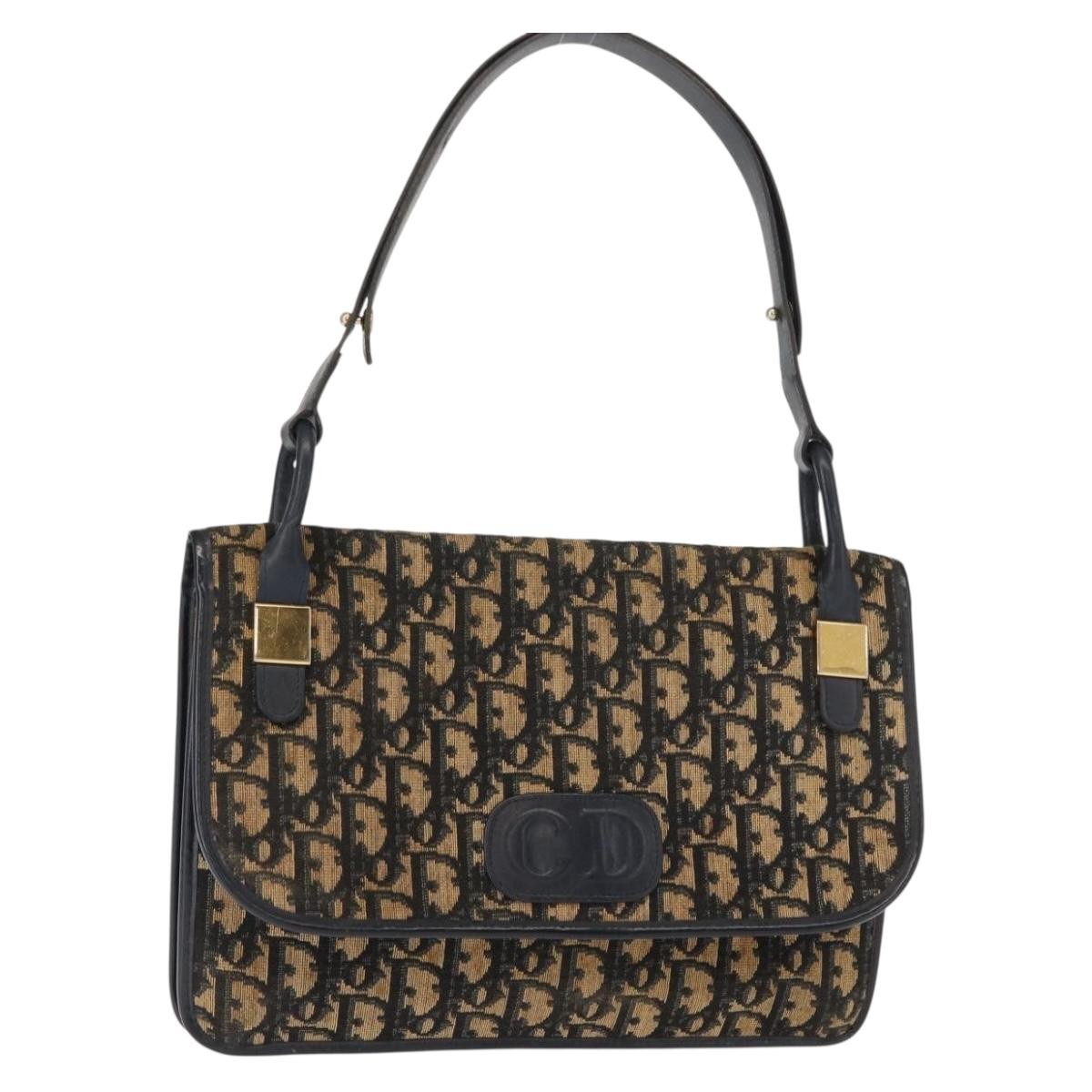 Christian Dior Vintage Trotter Shoulder Bag Canvas Navy Canvas Shoulder Bag Bag ()