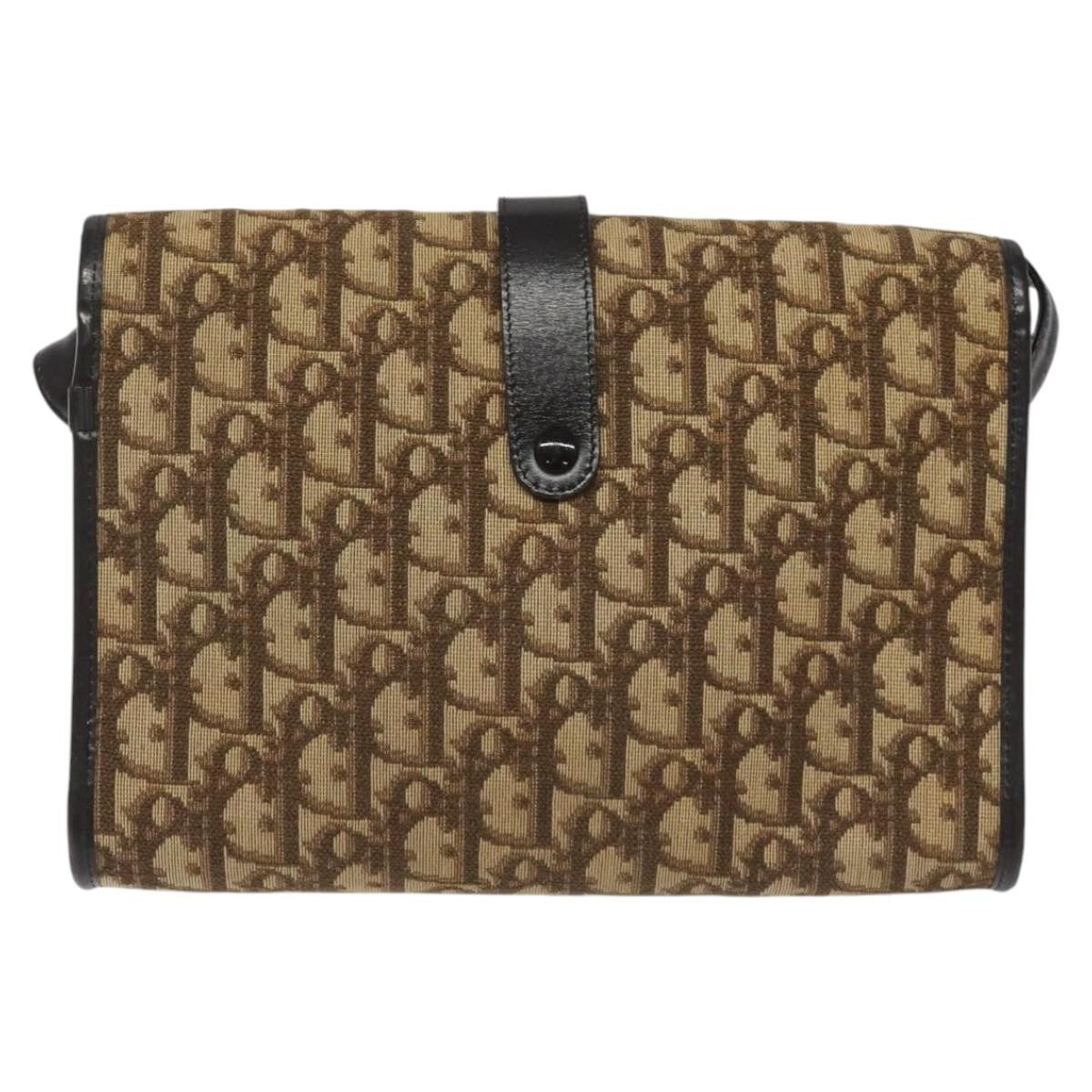 Christian Dior Vintage Trotter Crossbody Bag Diorissimo Coated Canvas Brown Canvas Bag ()