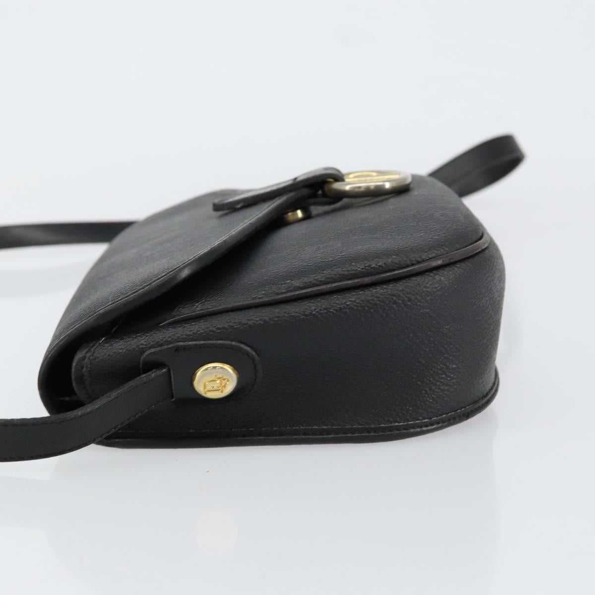 Christian Dior Vintage Honeycomb Flap Crossbody Bag Canvas And Leather Black Canvas Shoulder Bag Bag ()