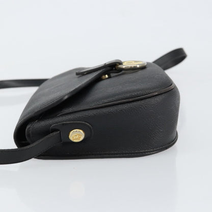 Christian Dior Vintage Honeycomb Flap Crossbody Bag Canvas And Leather Black Canvas Shoulder Bag Bag ()