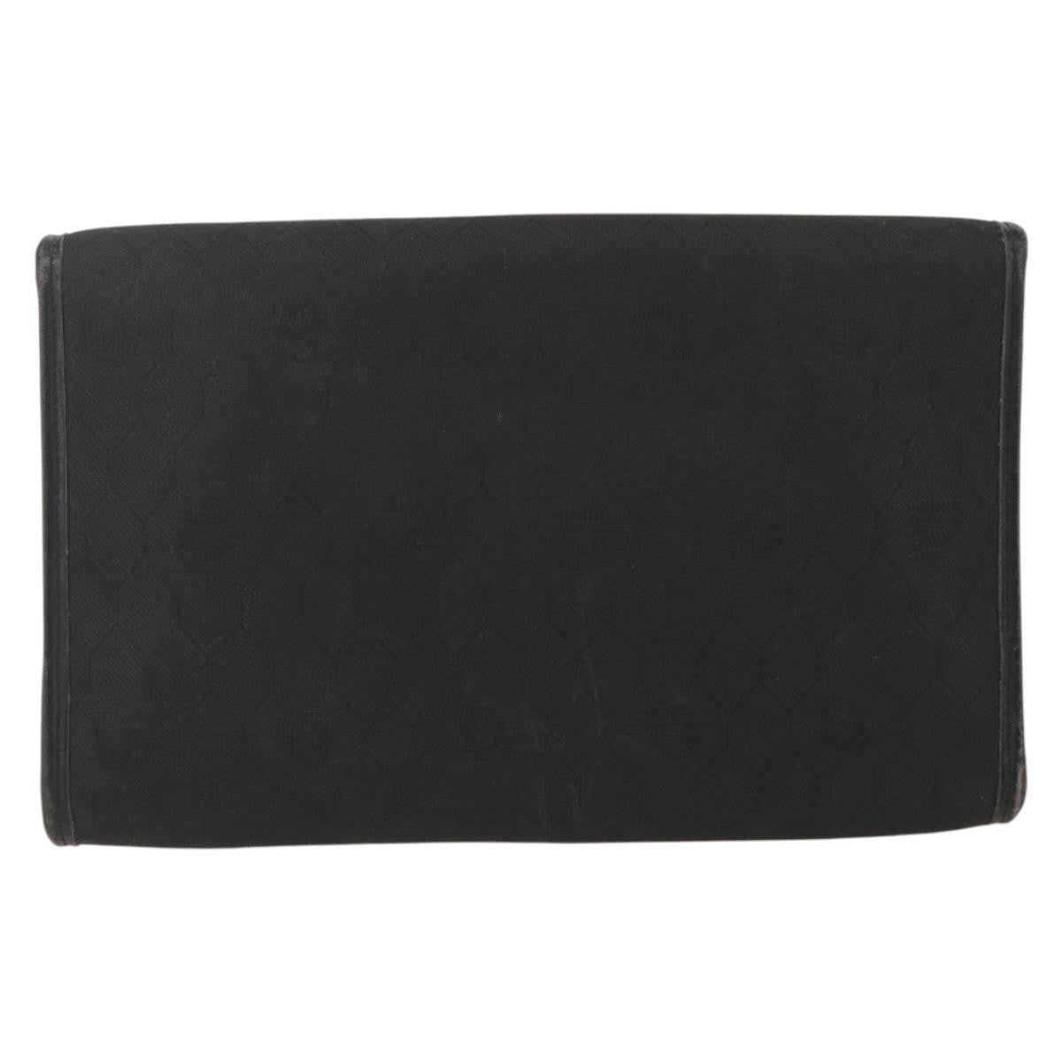Christian Dior Vintage Honeycomb Chain Canvas Black Canvas Clutche & Pouche Bag ()