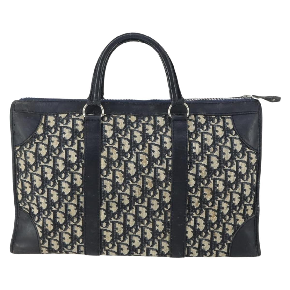 Christian Dior Vintage Trotter Boston Bag Canvas Navy Canvas Travel Bag Bag ()