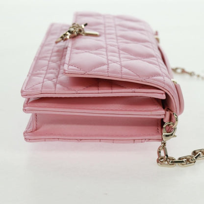 Christian Dior My Dior Top Handle Flap Bag Cannage Quilt Lambskin Pink Leather Shoulder Bag Bag ()
