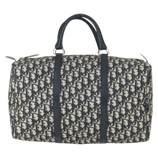 Christian Dior Vintage Trotter Boston Bag Canvas Navy Canvas Travel Bag Bag ()