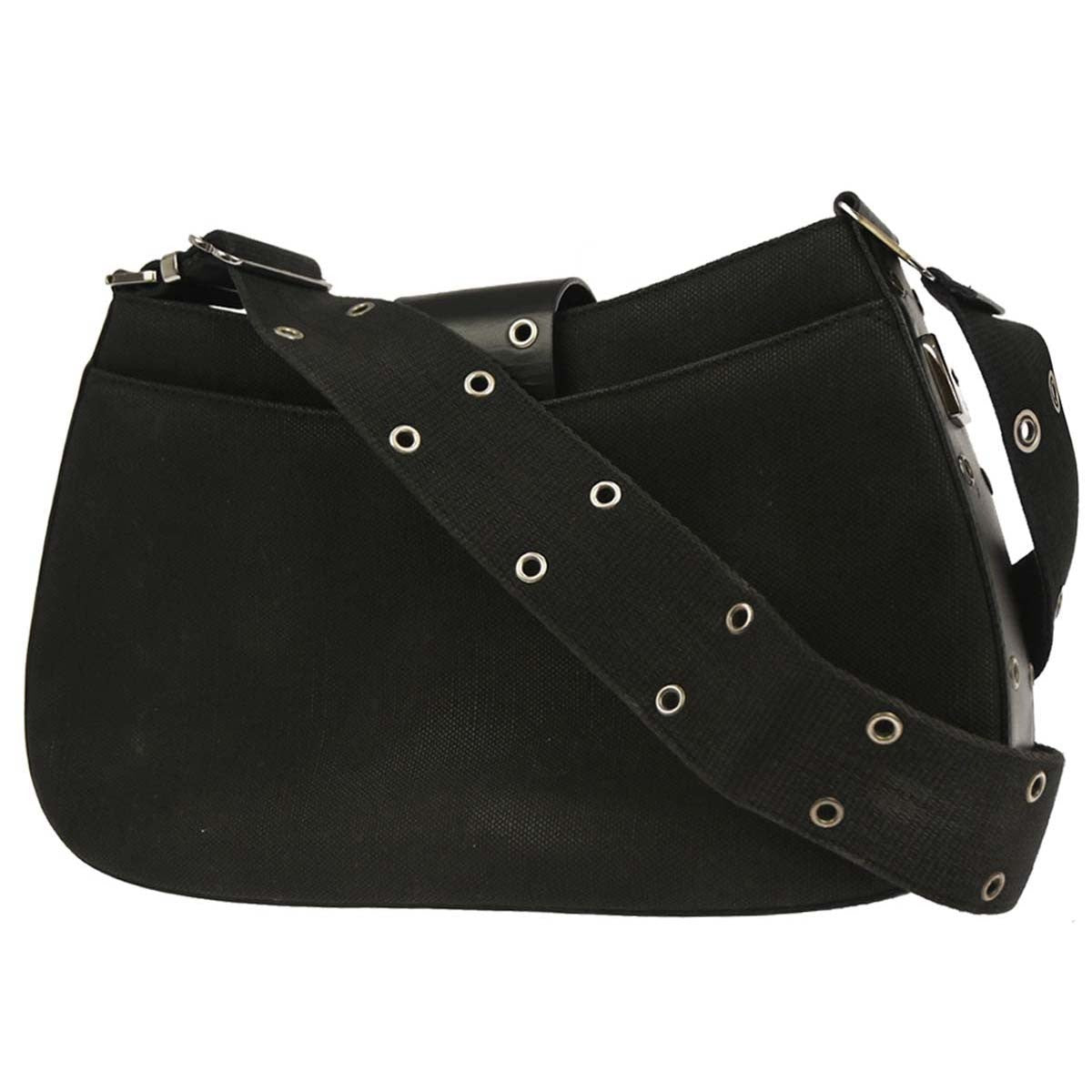 Christian Dior Vintage Street Chic Columbus Shoulder Bag Canvas Black Canvas Shoulder Bag Bag ()