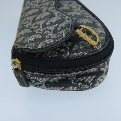 Christian Dior Vintage Saddle Coin Purse Diorissimo Canvas Navy Canvas Clutche & Pouche Bag ()