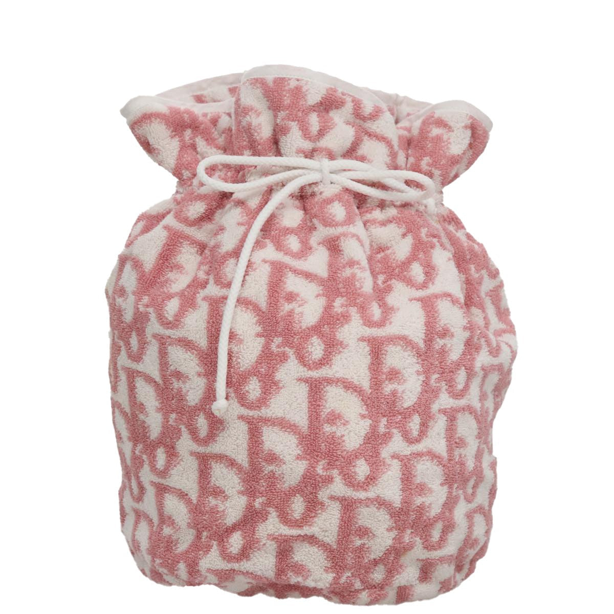 Christian Dior Vintage Trotter Pouch Pile Pink Cotton Clutche & Pouche Bag ()