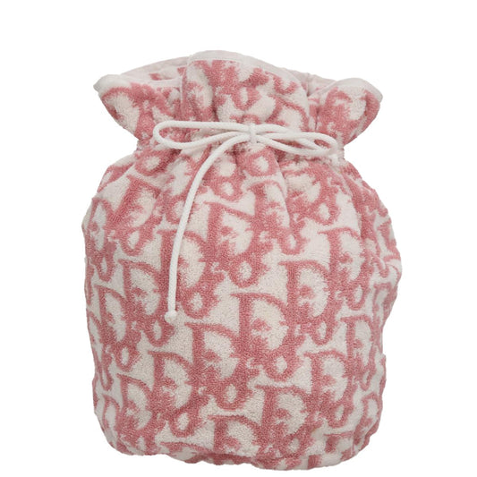 Christian Dior Vintage Trotter Pouch Pile Pink Cotton Clutche & Pouche Bag ()