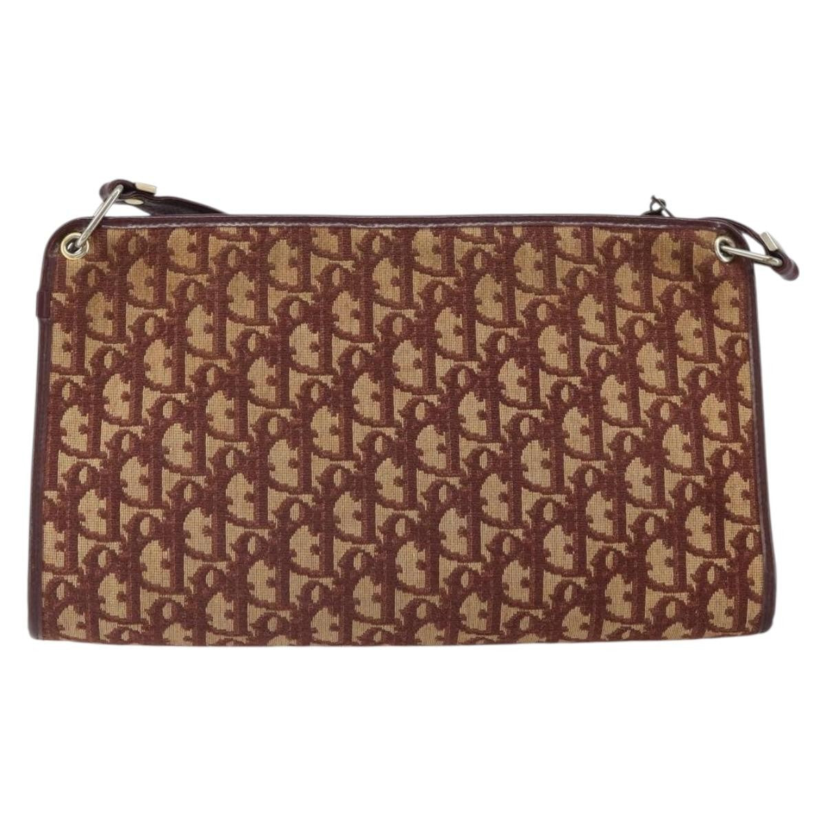 Christian Dior Vintage Trotter Shoulder Bag Canvas Red Canvas Shoulder Bag Bag ()