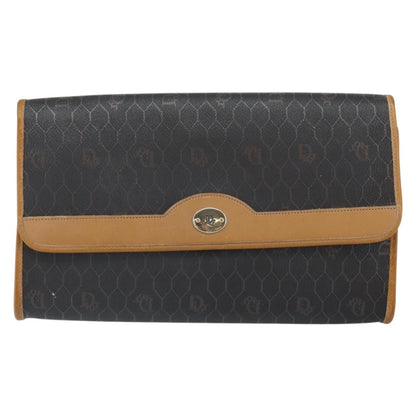 Christian Dior Vintage Honeycomb Chain Canvas Black Canvas Shoulder Bag Bag ()