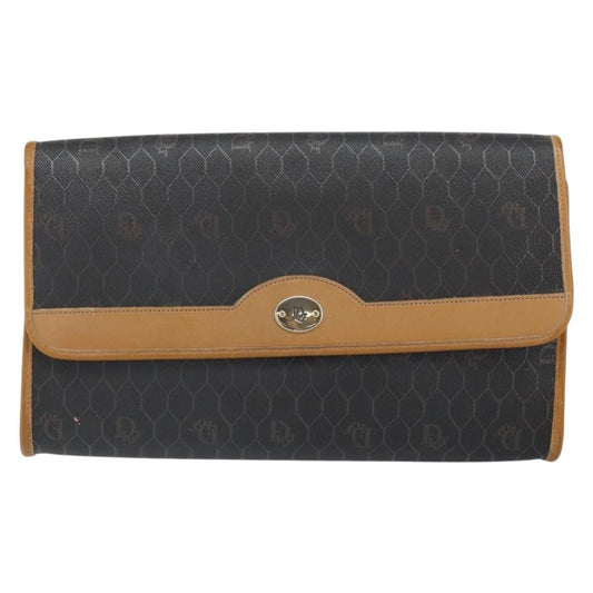 Christian Dior Vintage Honeycomb Chain Canvas Black Canvas Shoulder Bag Bag ()