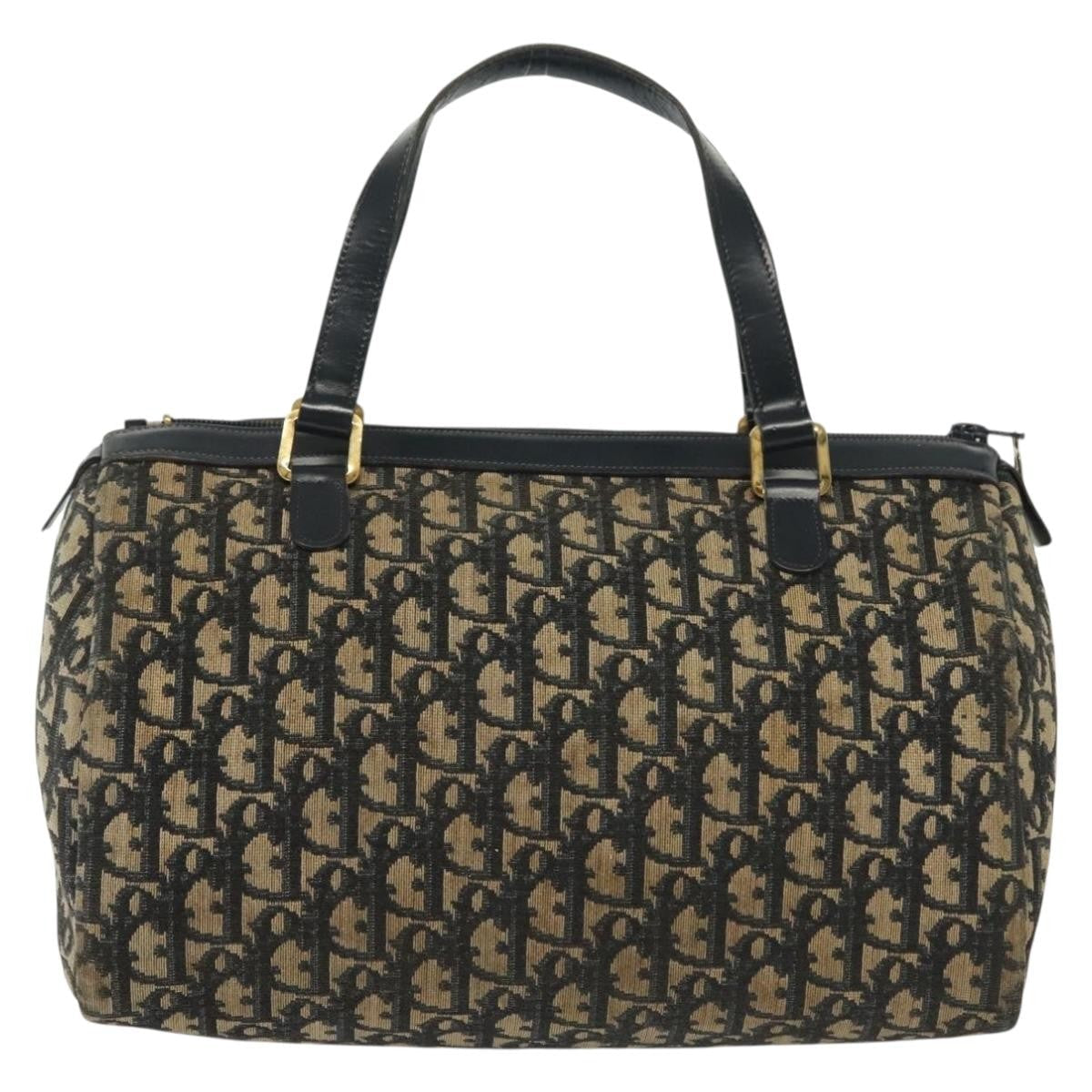 Christian Dior Vintage Trotter Boston Bag Diorissimo Canvas Navy Canvas Bag ()