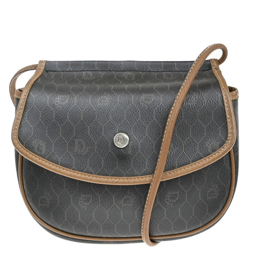 Christian Dior Vintage Honeycomb Shoulder Bag Canvas And Leather Brown Pvc Shoulder Bag Bag ()