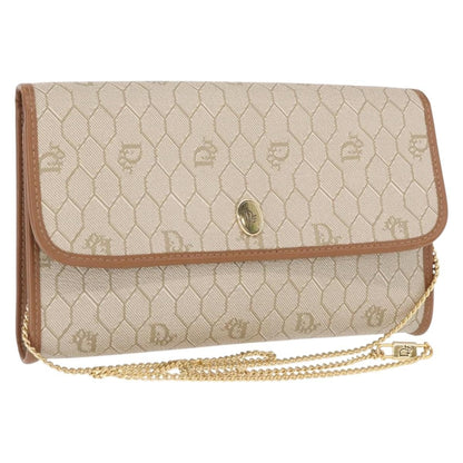 Christian Dior Vintage Honeycomb Flap Crossbody Bag Coated Canvas Beige Canvas Shoulder Bag Bag ()