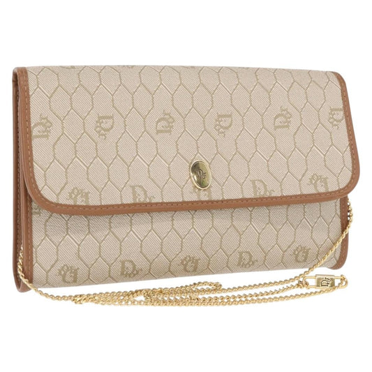Christian Dior Vintage Honeycomb Flap Crossbody Bag Coated Canvas Beige Canvas Shoulder Bag Bag ()